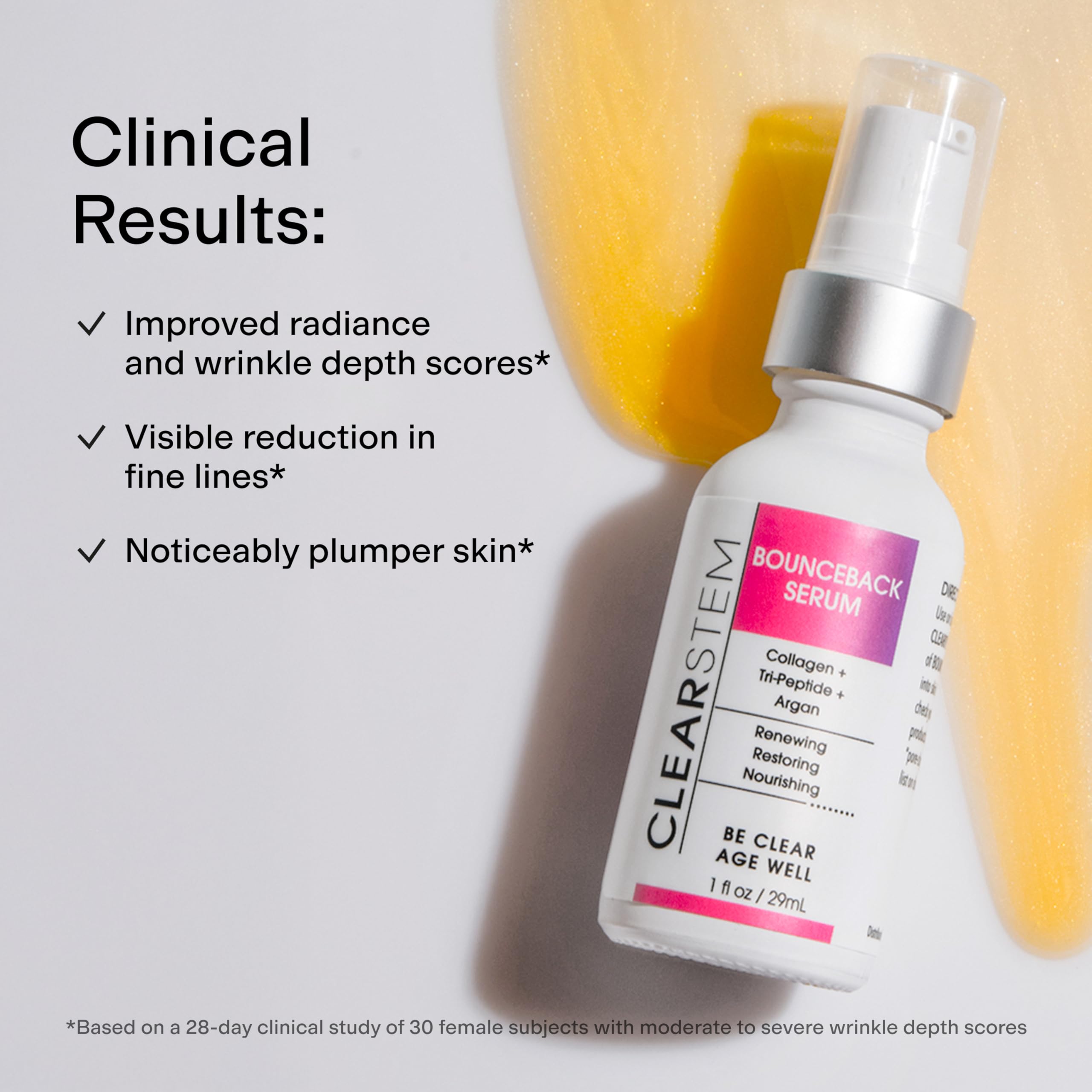CLEARSTEM BOUNCEBACK absorbing quickly for balanced, well-moisturized skin.