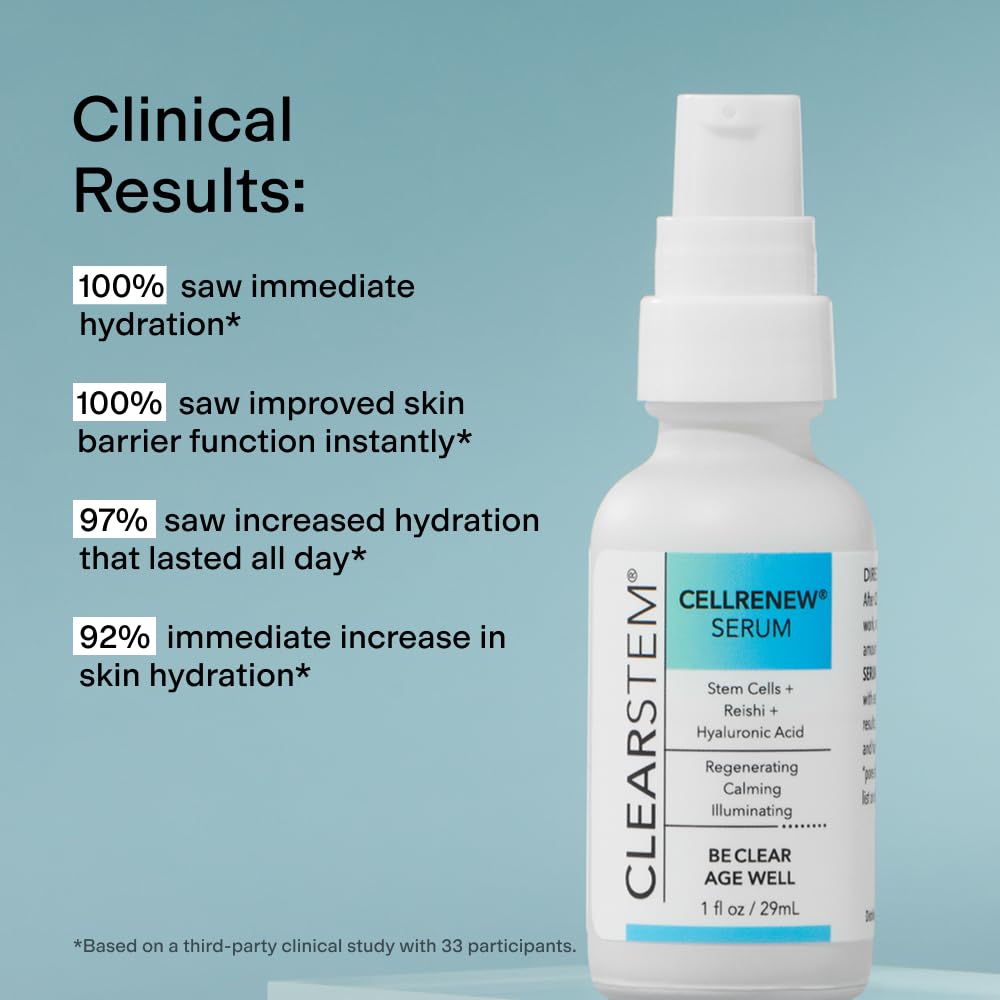 CLEARSTEM CELLRENEW hyaluronic-acid glow highlighting hydration