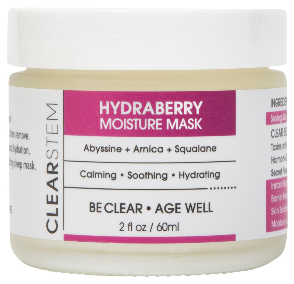 CLEARSTEM Hydraberry night mask jar delivering rich overnight hydration.