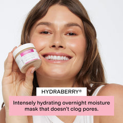 CLEARSTEM Hydraberry texture swirl highlights cushiony, long-lasting moisture.