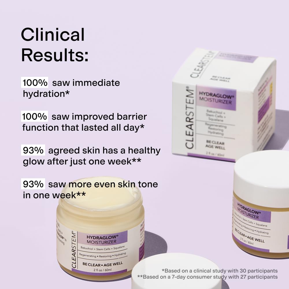Clearstem Hydraglow face-application demonstrates night-time routine for plump skin