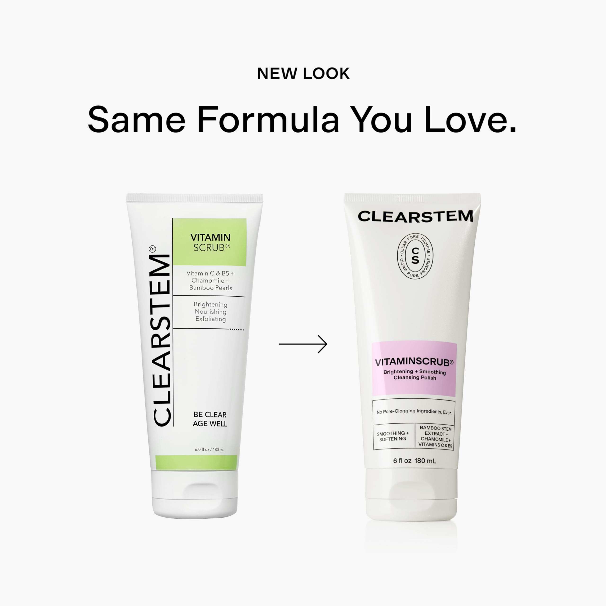 CLEARSTEM VITAMINSCRUB foam-lather demonstrating cleansing and skin smoothing.