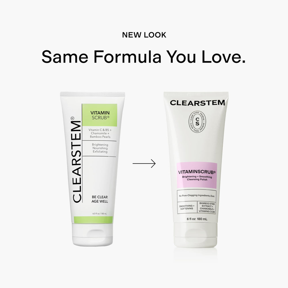 CLEARSTEM VITAMINSCRUB foam-lather demonstrating cleansing and skin smoothing.