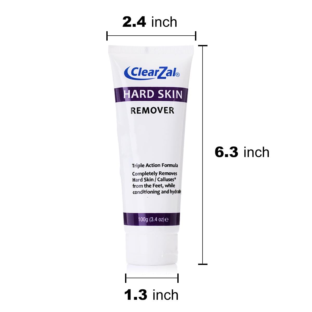 Clearzal Foot Cream packaging tube, travel-friendly 3.4 oz size
