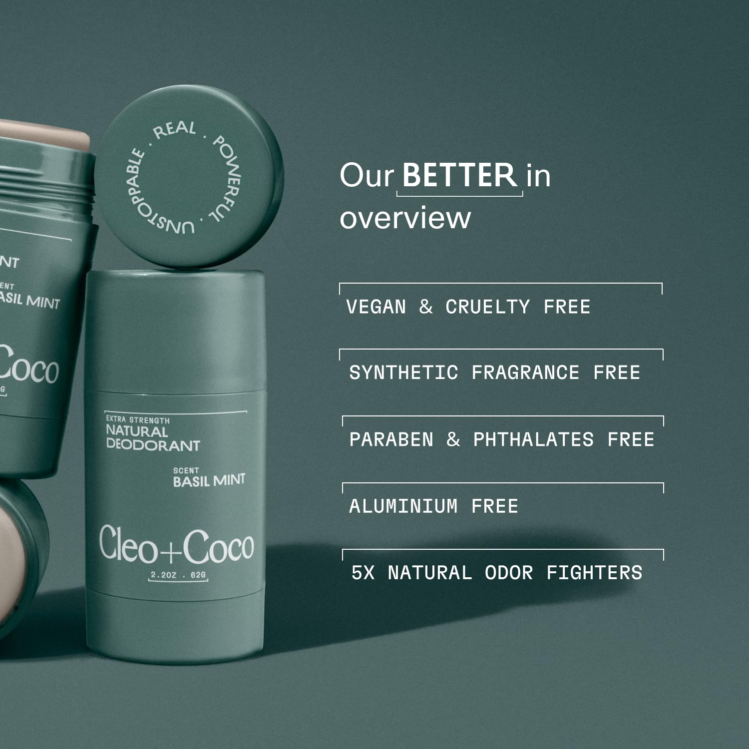 Cleo + Coco 24 hour odor control graphic indicating performance.