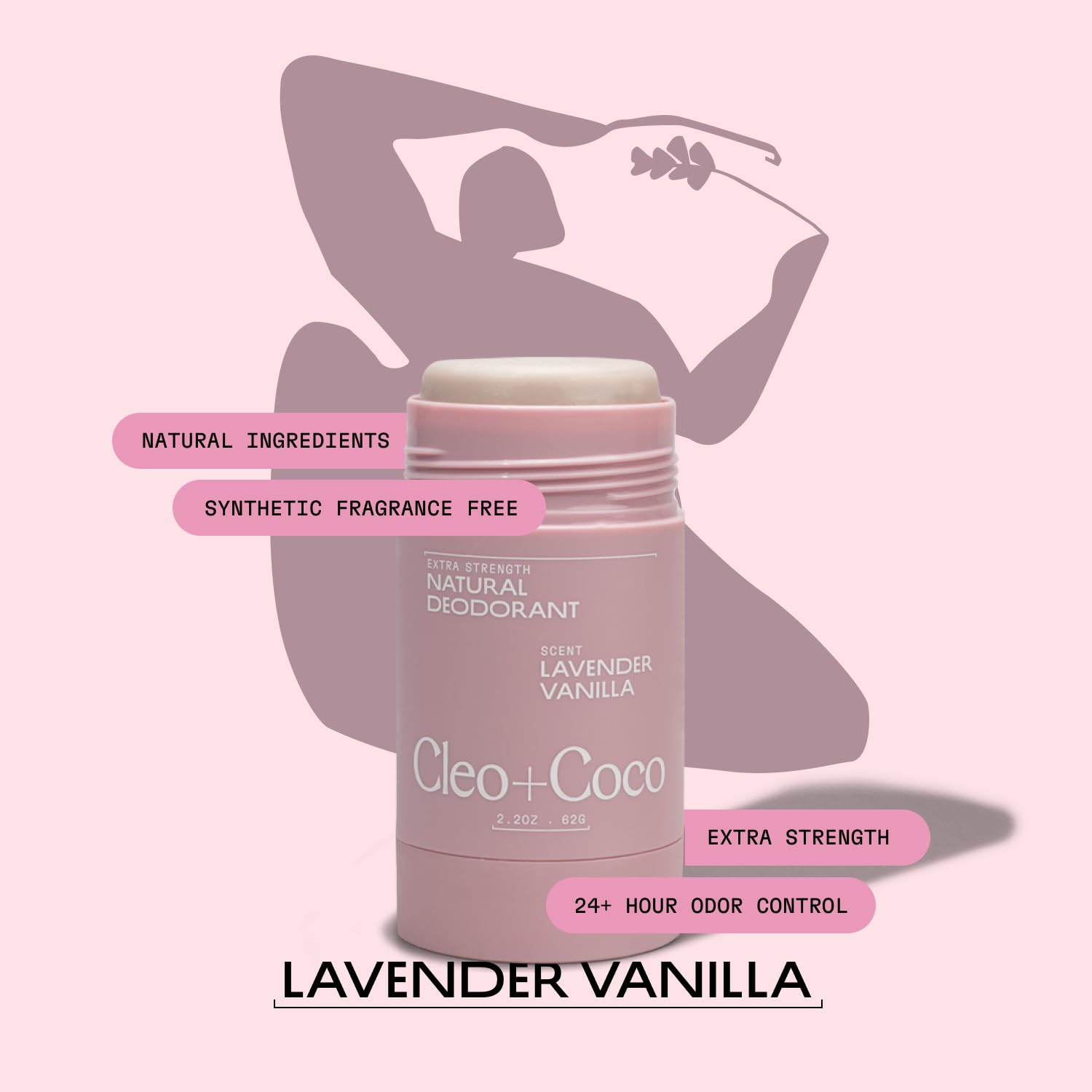Cleo + Coco Lavender Vanilla open jar reveals smooth, clear balm for quick application.