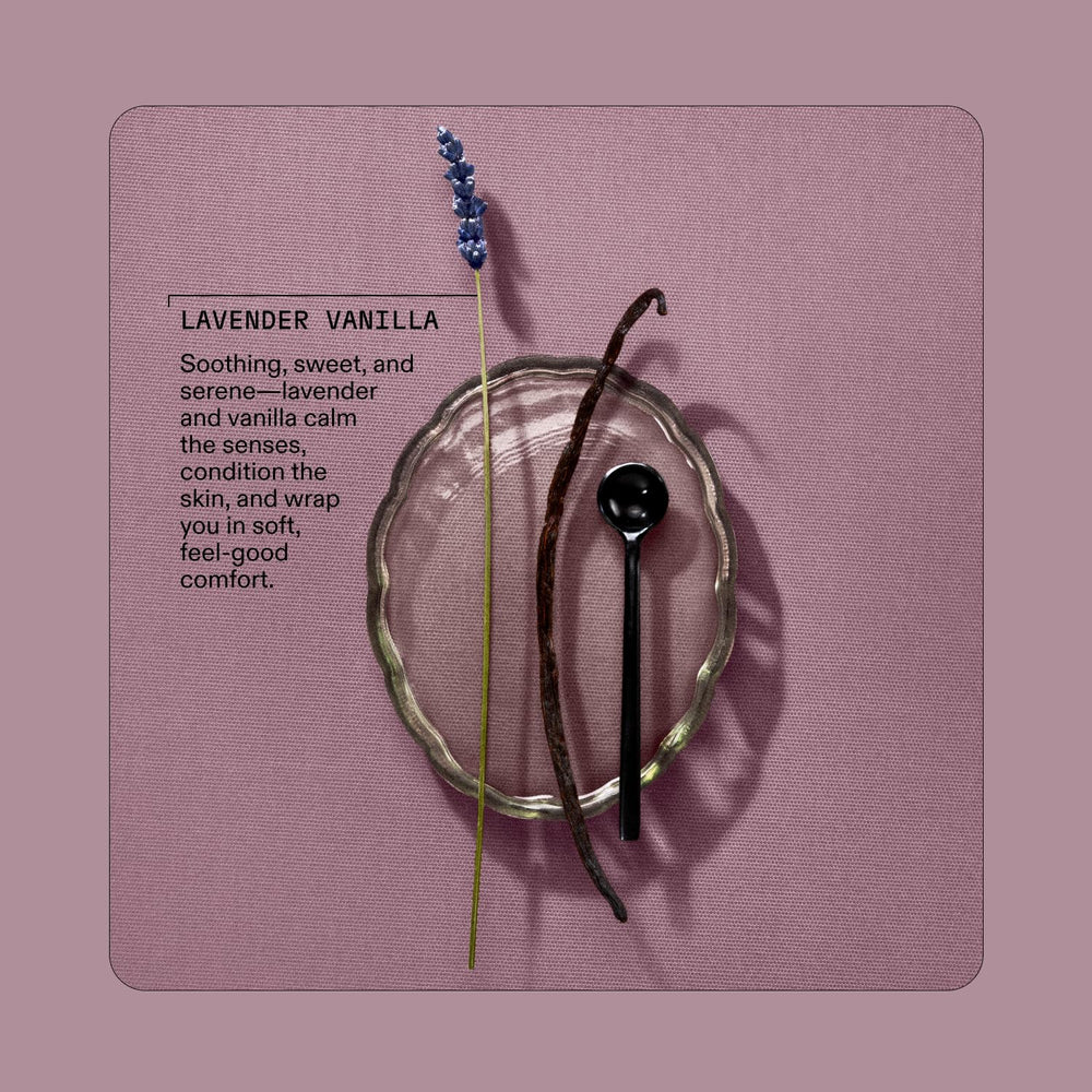 Cleo + Coco Lavender Vanilla scent evokes calming aromatherapy for daily routines.