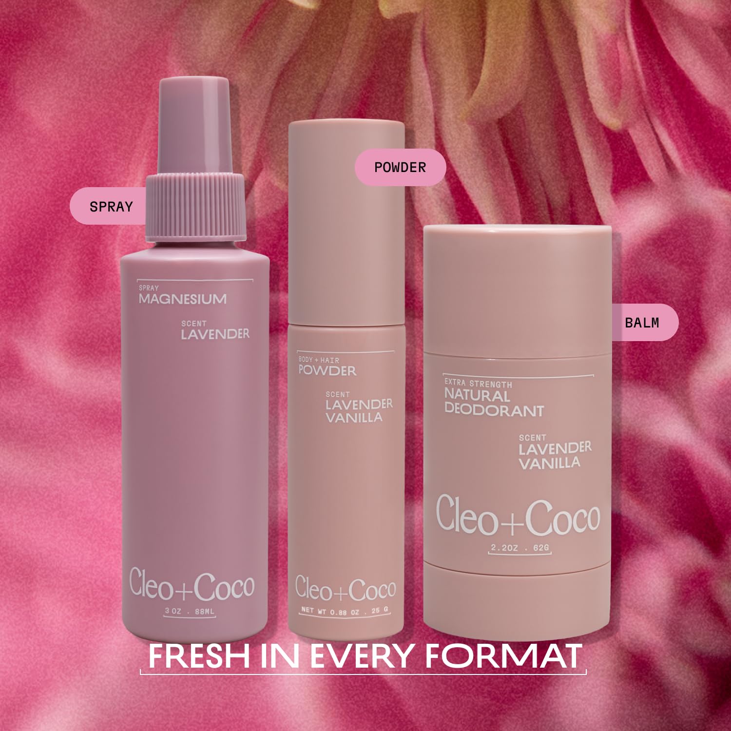 Cleo + Coco vegan cruelty-free badge confirms ethical, clean deodorant choices.
