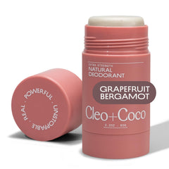 Cleo+Coco extra-strength deodorant balm tub open showing smooth texture for quick daily freshness