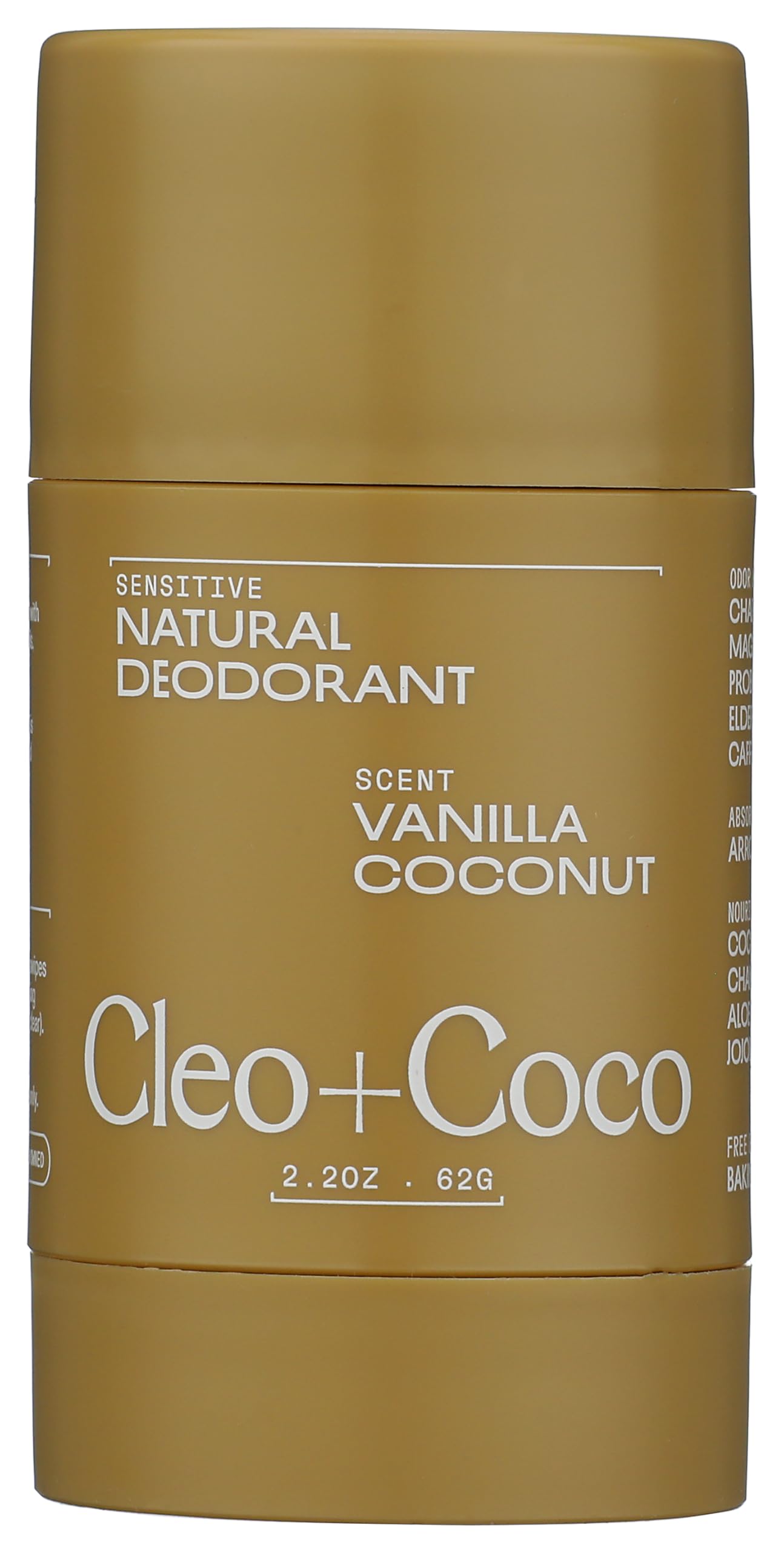 Cleo + Coco Sensitive Deodorant Balm vanilla coconut jar—vegan, aluminum-free freshness for daily wear.