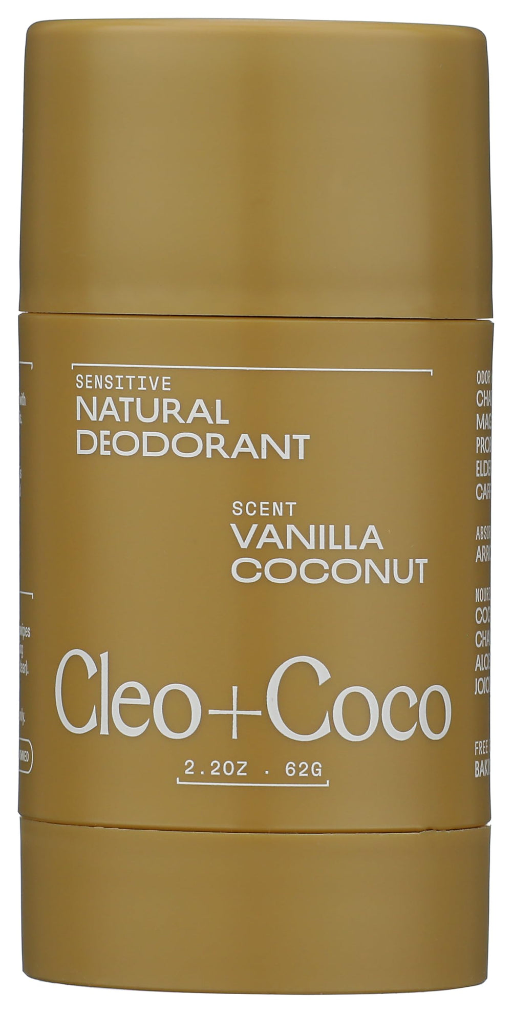 Cleo + Coco Sensitive Deodorant Balm vanilla coconut jar—vegan, aluminum-free freshness for daily wear.