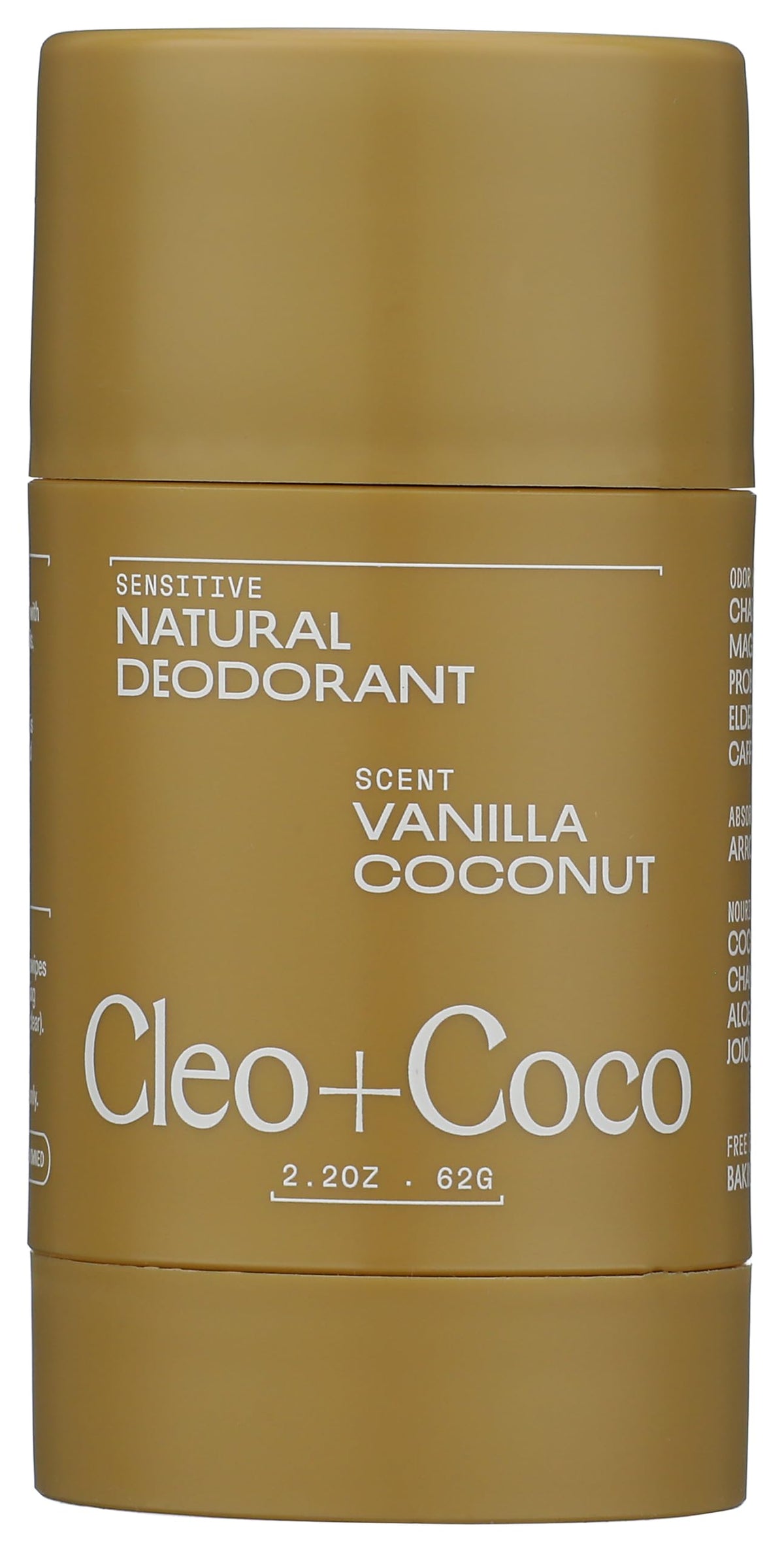 Cleo + Coco Sensitive Deodorant Balm vanilla coconut jar—vegan, aluminum-free freshness for daily wear.