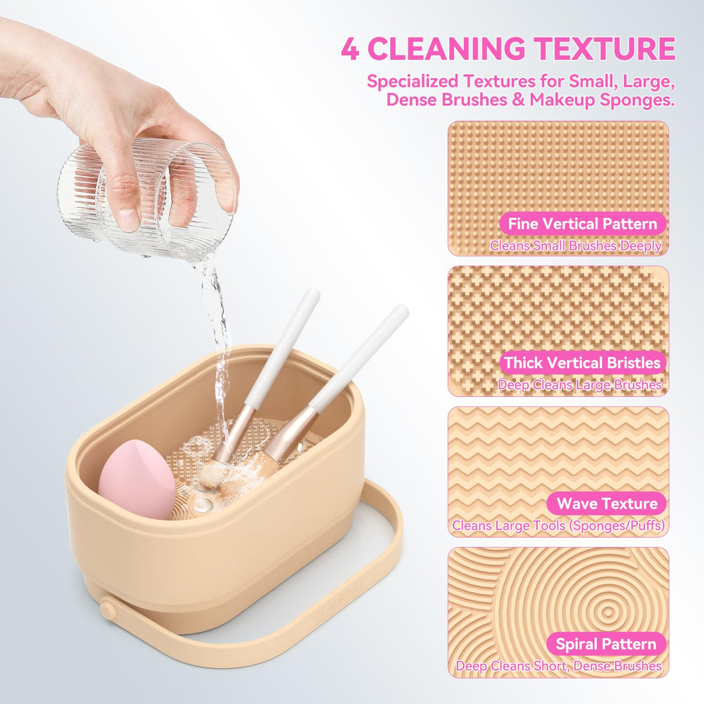 CLESOO makeup cleaner organizer base keeps brushes within reach