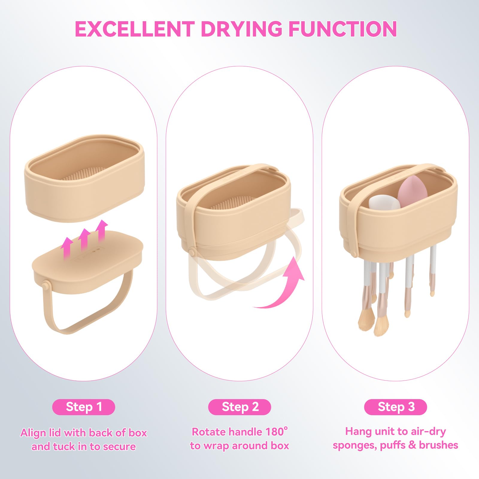 CLESOO makeup brush cleaner mat soft silicone and PP material