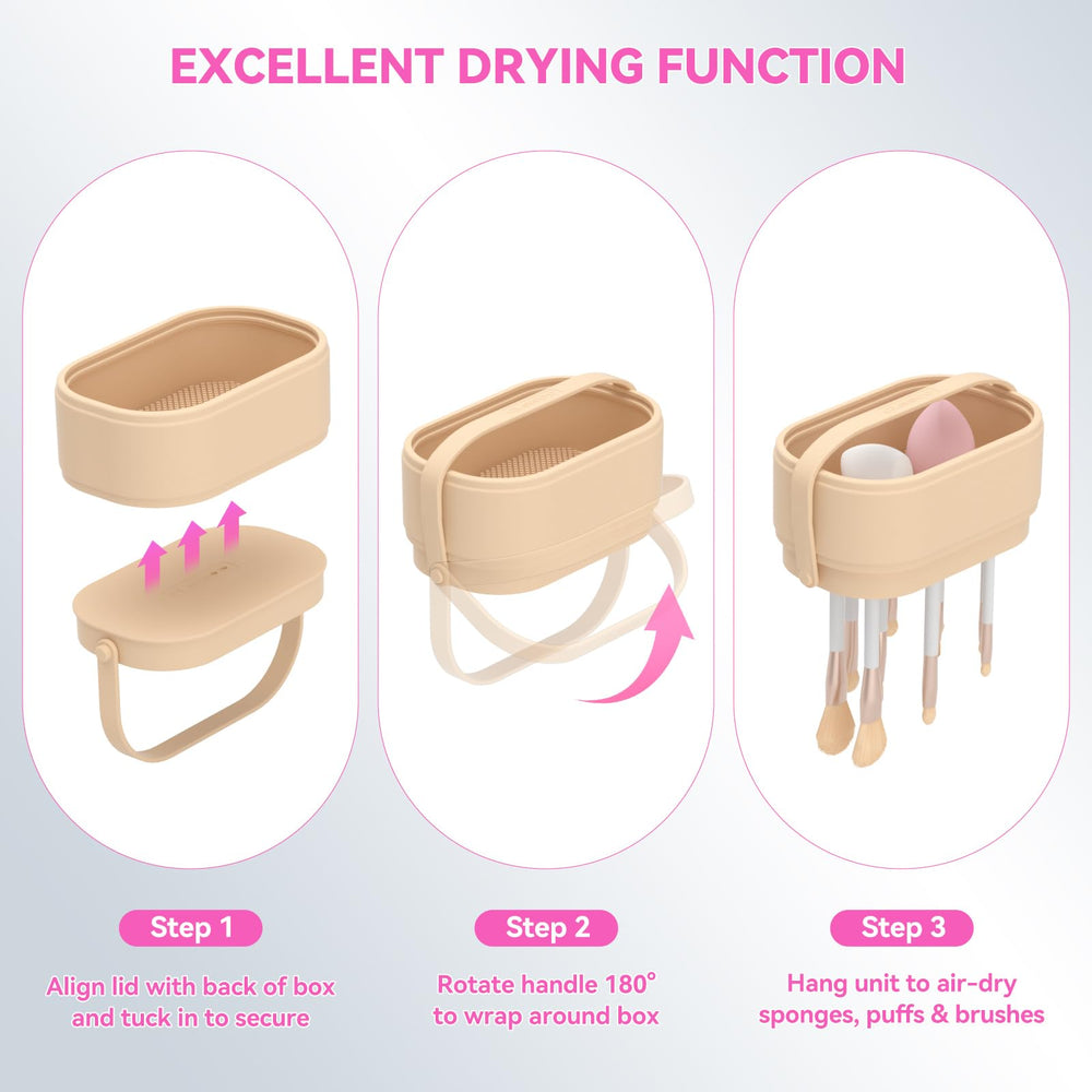 CLESOO makeup brush cleaner mat soft silicone and PP material