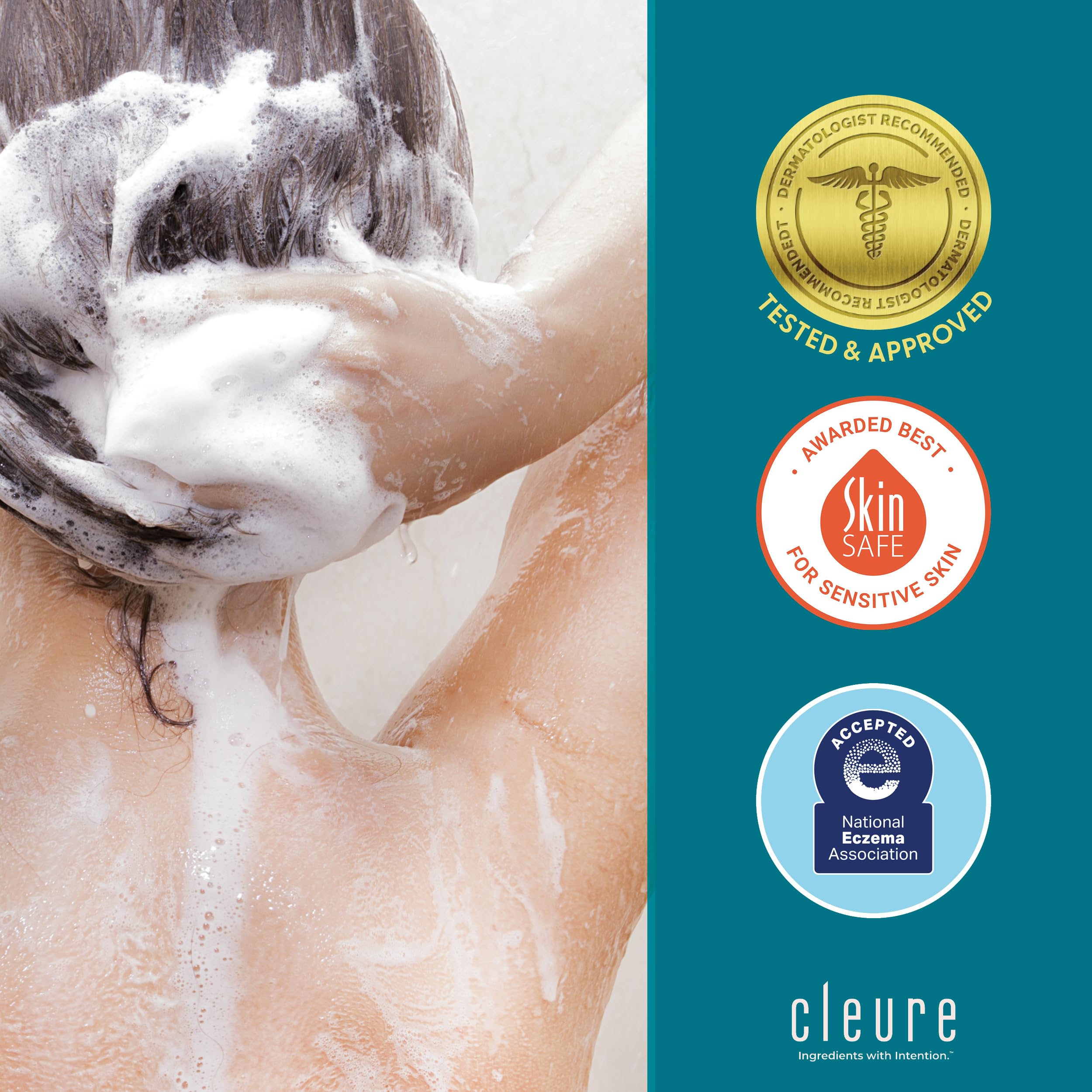Cleure usage-application image suggests easy fragrance-free routine for everyone