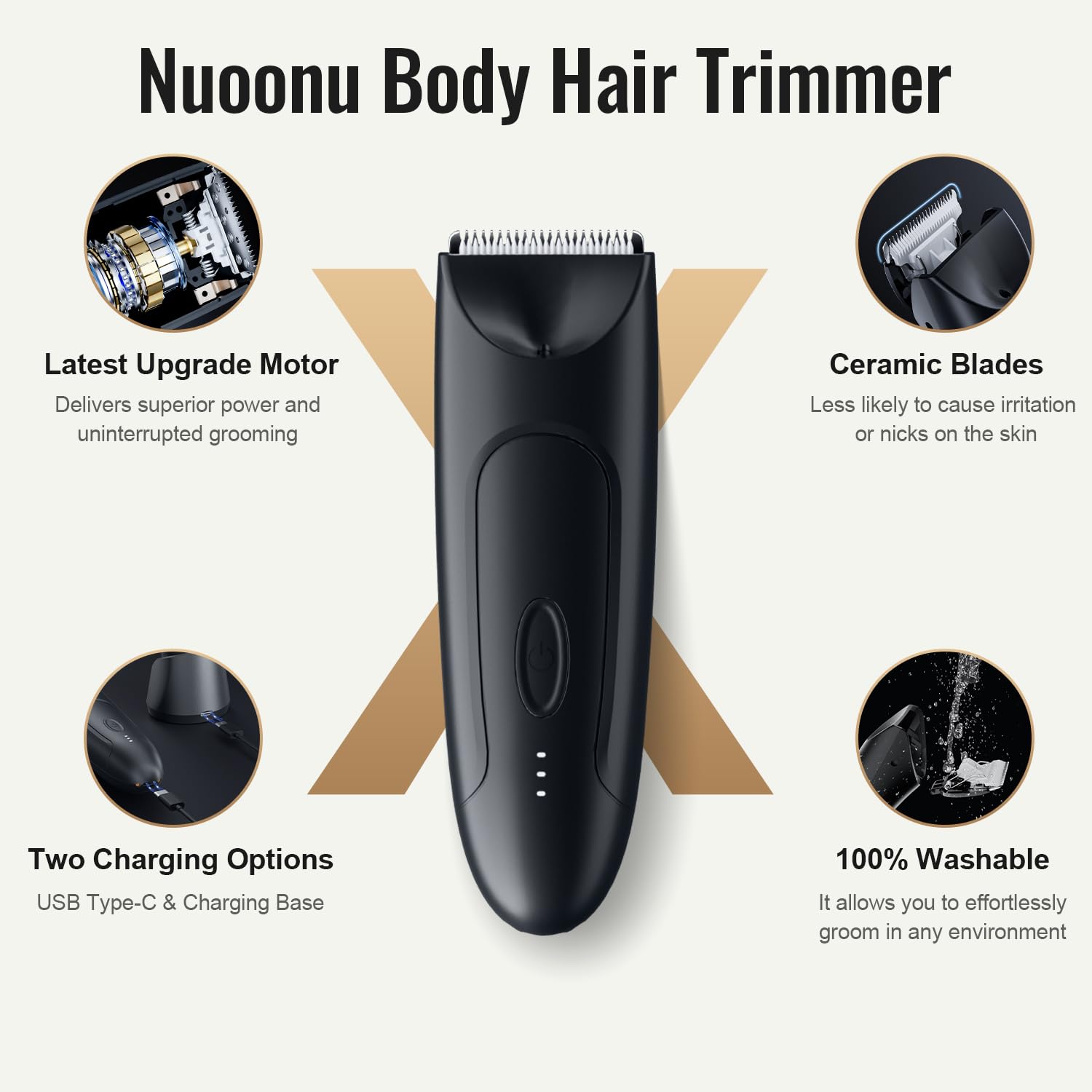 CLEVEB Trimmer ceramic blade close-up highlighting safe, scratch-free cutting