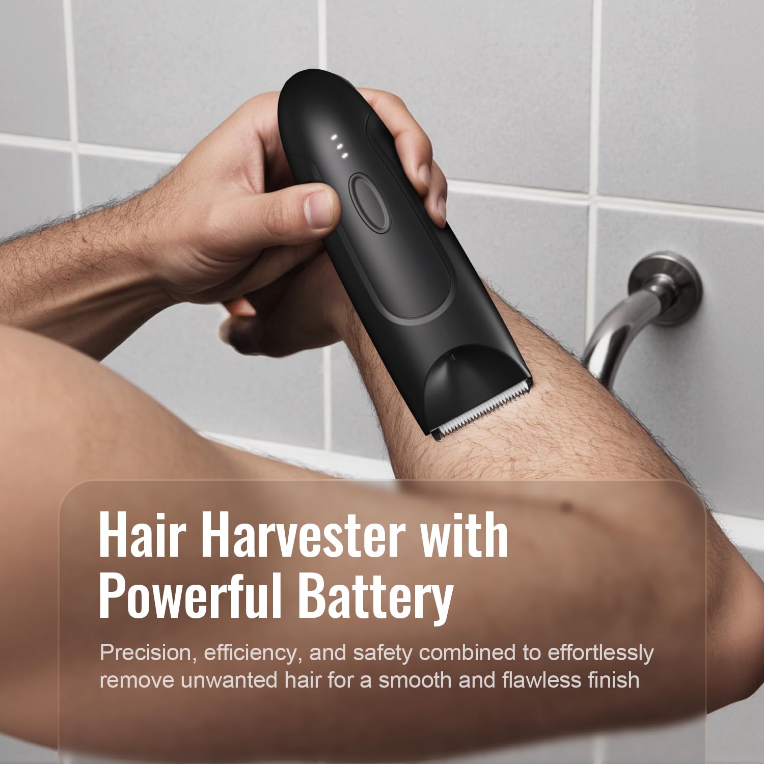 CLEVEB Trimmer in shower demonstrates waterproof usage and convenience