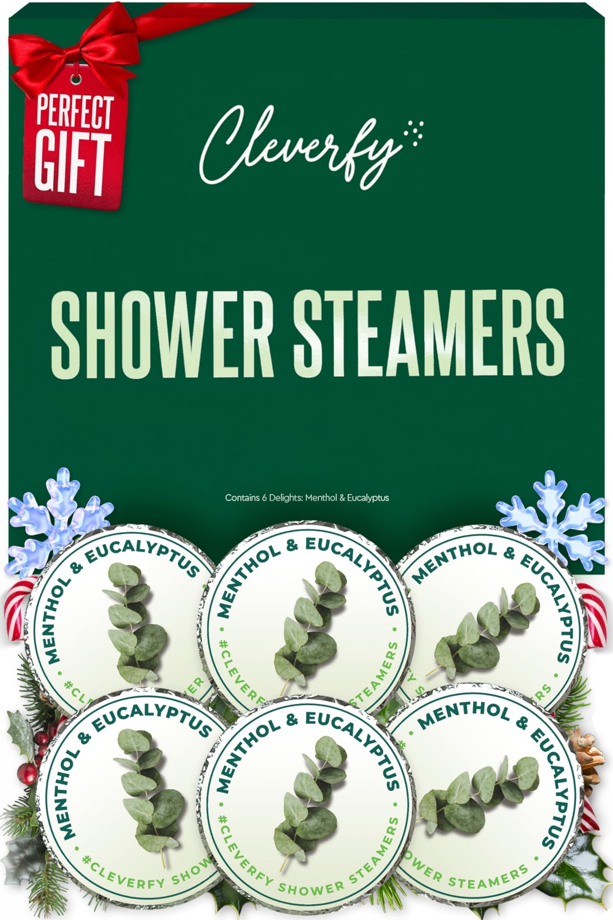 CLEVERFY shower steamer 6-pack ready for gifting and daily rituals
