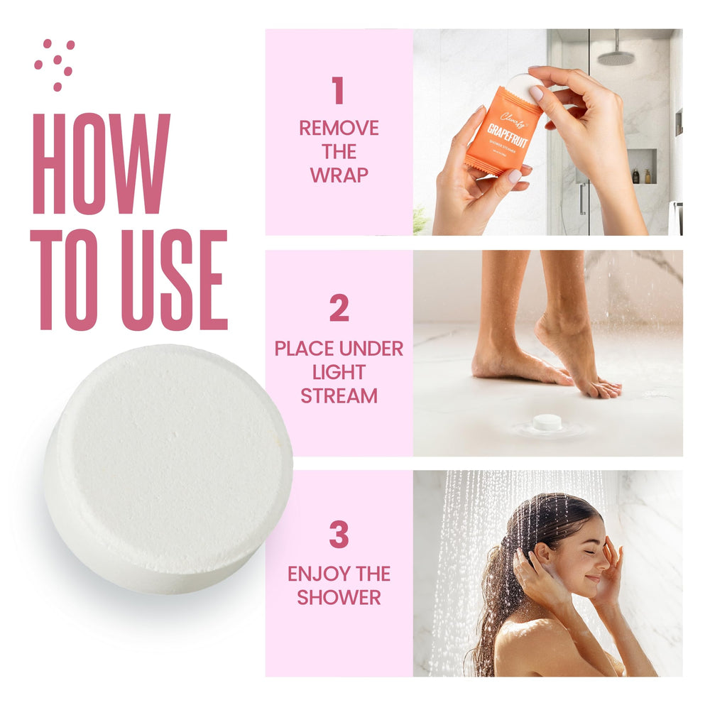 Cleverfy Shower Steamer Peppermint Tablet provides cooling, energizing shower sensation