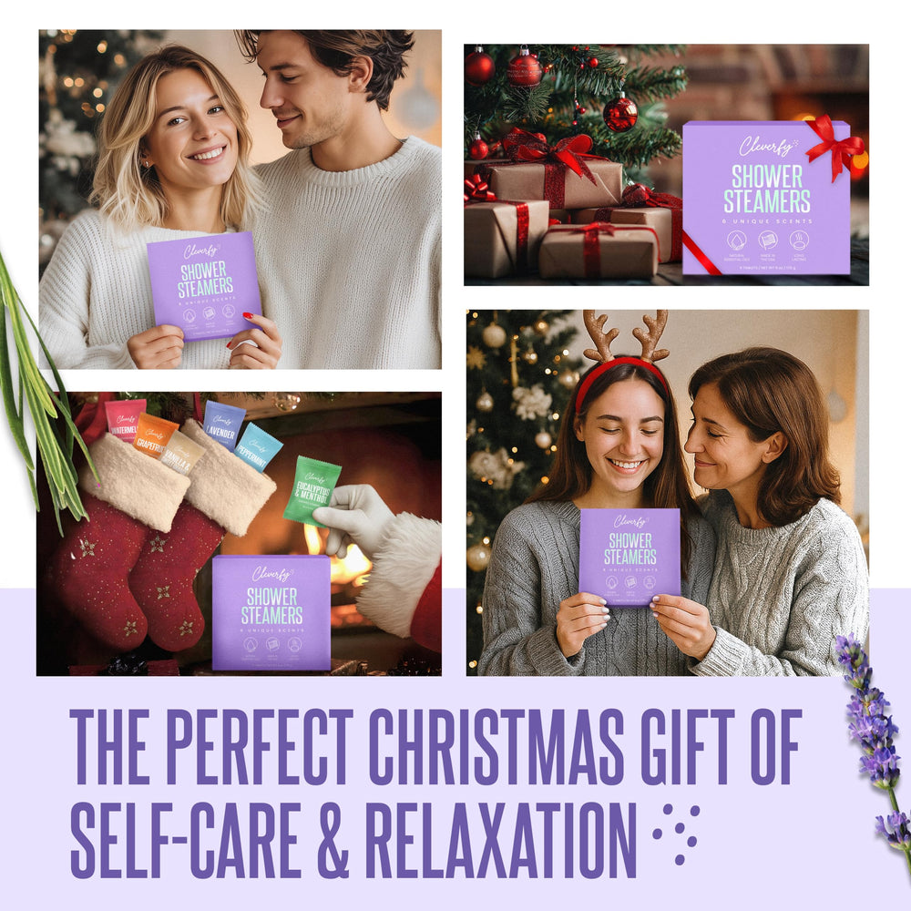 CLEVERFY lavender tablet shows calming scent for relaxing shower routine