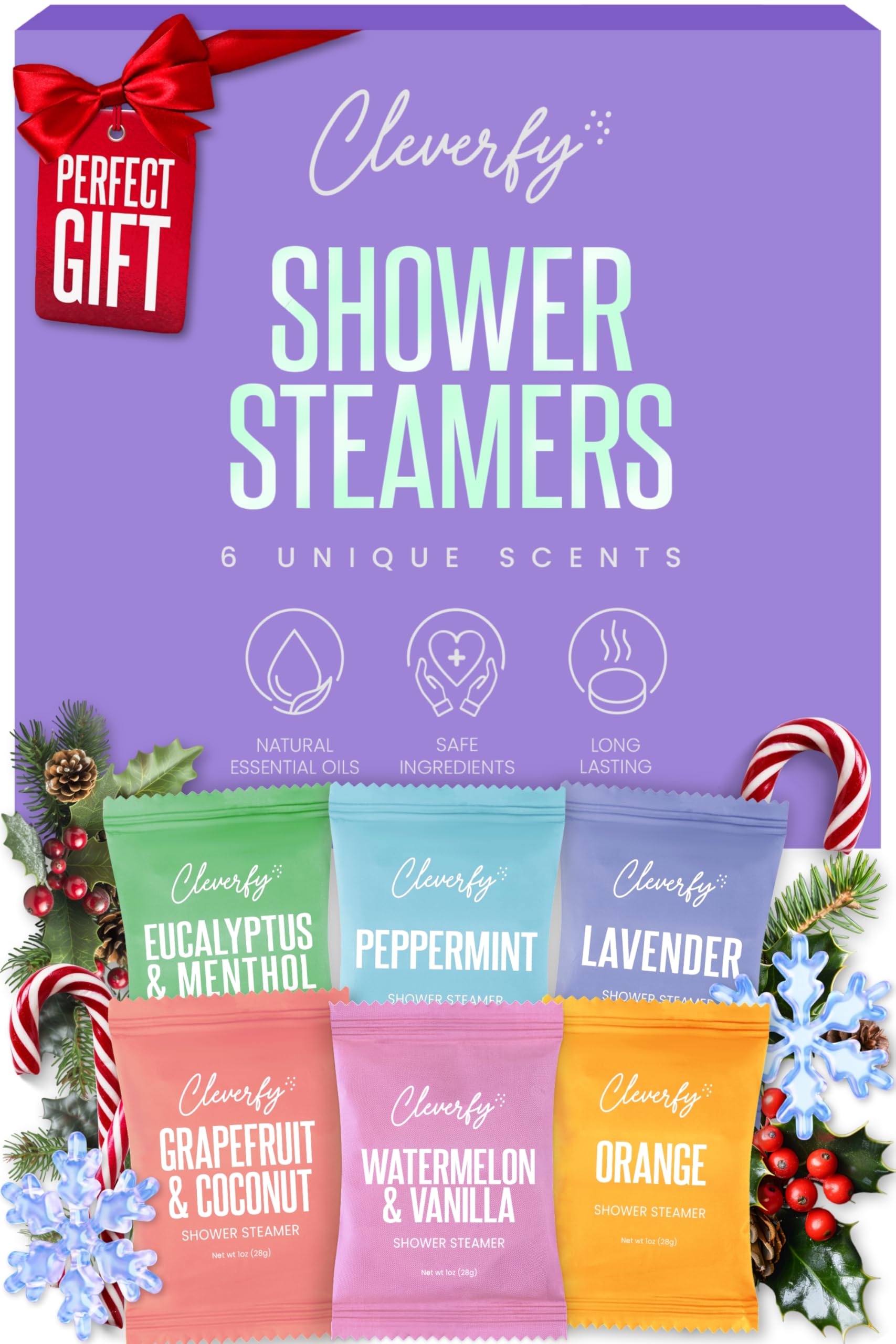 CLEVERFY packaging box for shower steamers signals a thoughtful self-care gift