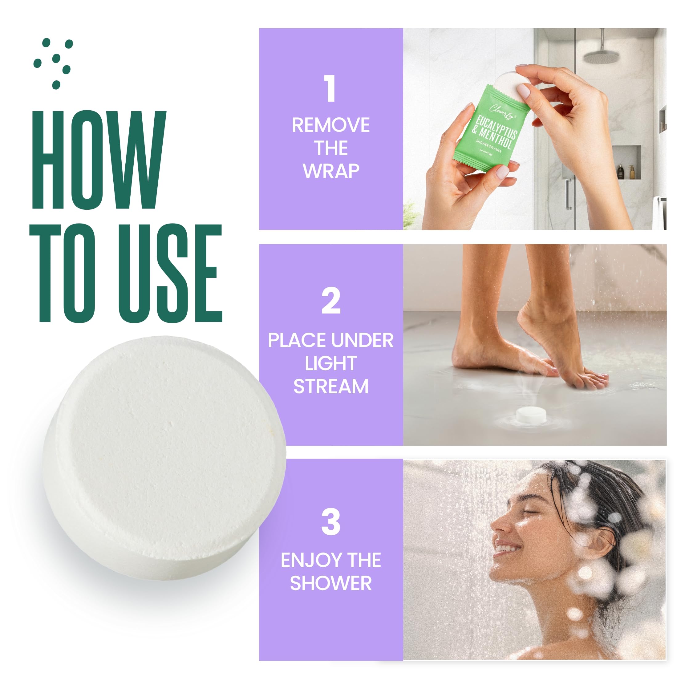 CLEVERFY peppermint tablet promotes crisp, invigorating cleanse for a wake-up ritual
