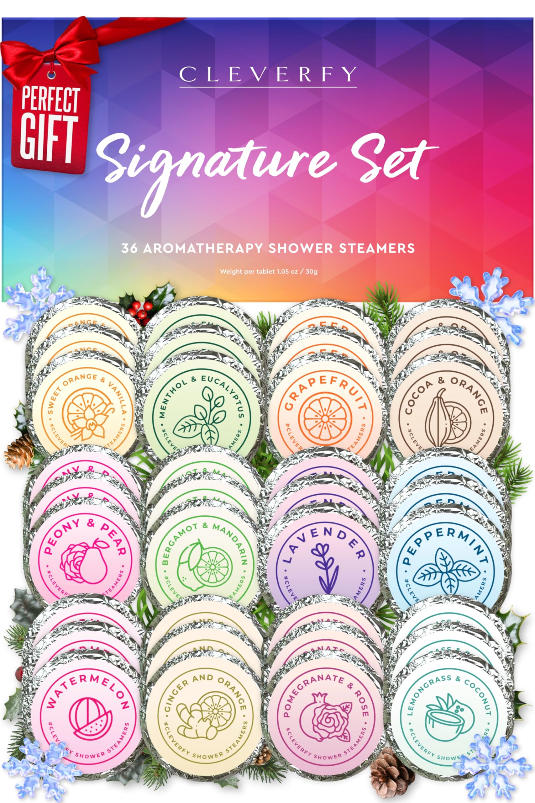 Cleverfy Shower Steamers Variety Pack for a personalized home spa experience