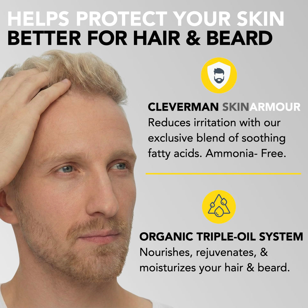 Cleverman Lightest Blond vegan dye formula highlights natural gray coverage options