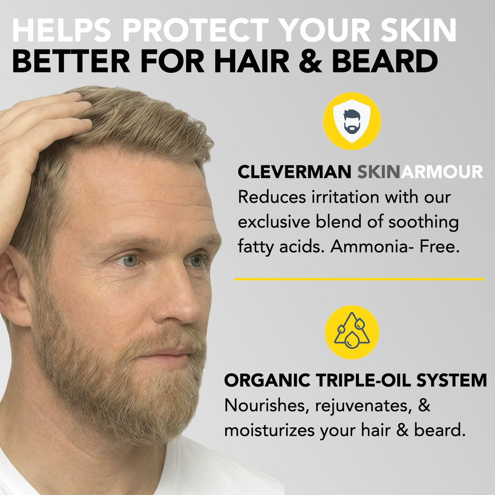 Cleverman Medium Blond post-color cleanser leaves skin refreshed