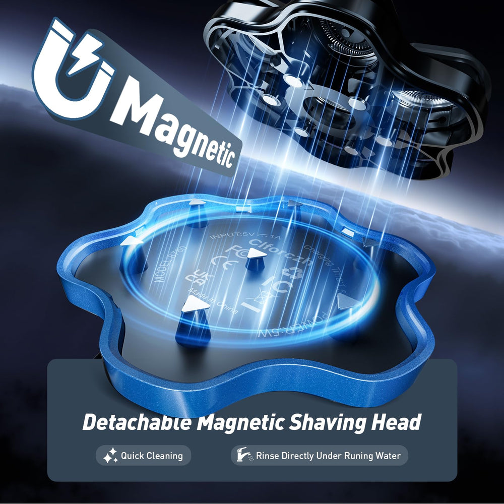Clforczh head shaver ipx6-waterproof enables comfortable wet or dry shaving.