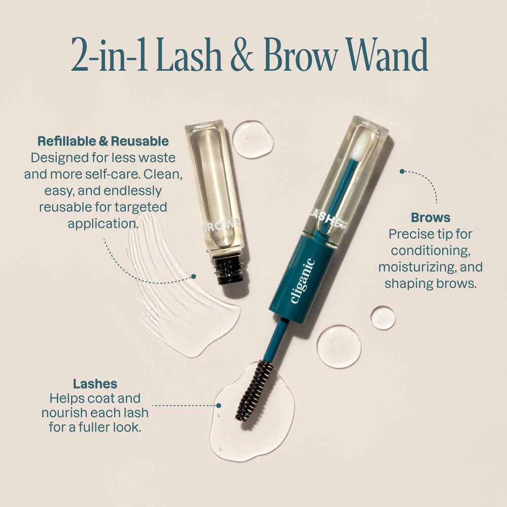 Cliganic eyelash kit wand enables easy lash application and precise conditioning.