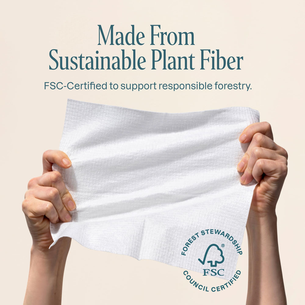 Cliganic Clean Face Towels XL hypoallergenic material, suitable for sensitive skin types.