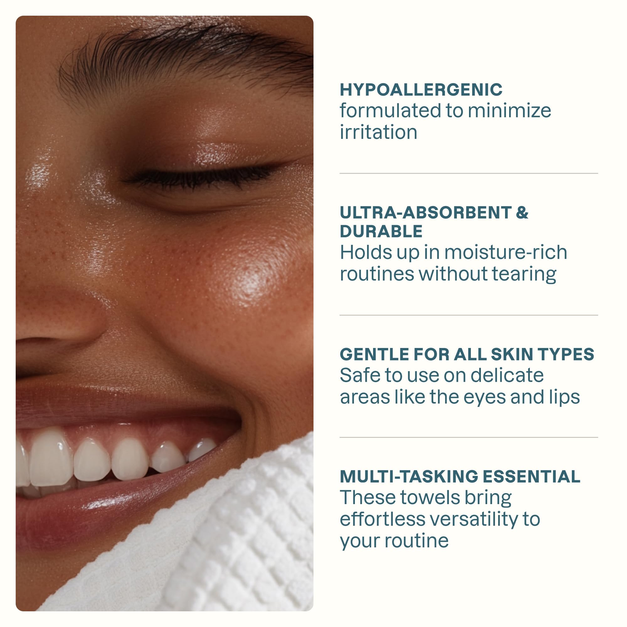 Cliganic dermatologist-tested-face-towels safe for sensitive skin during routine care.