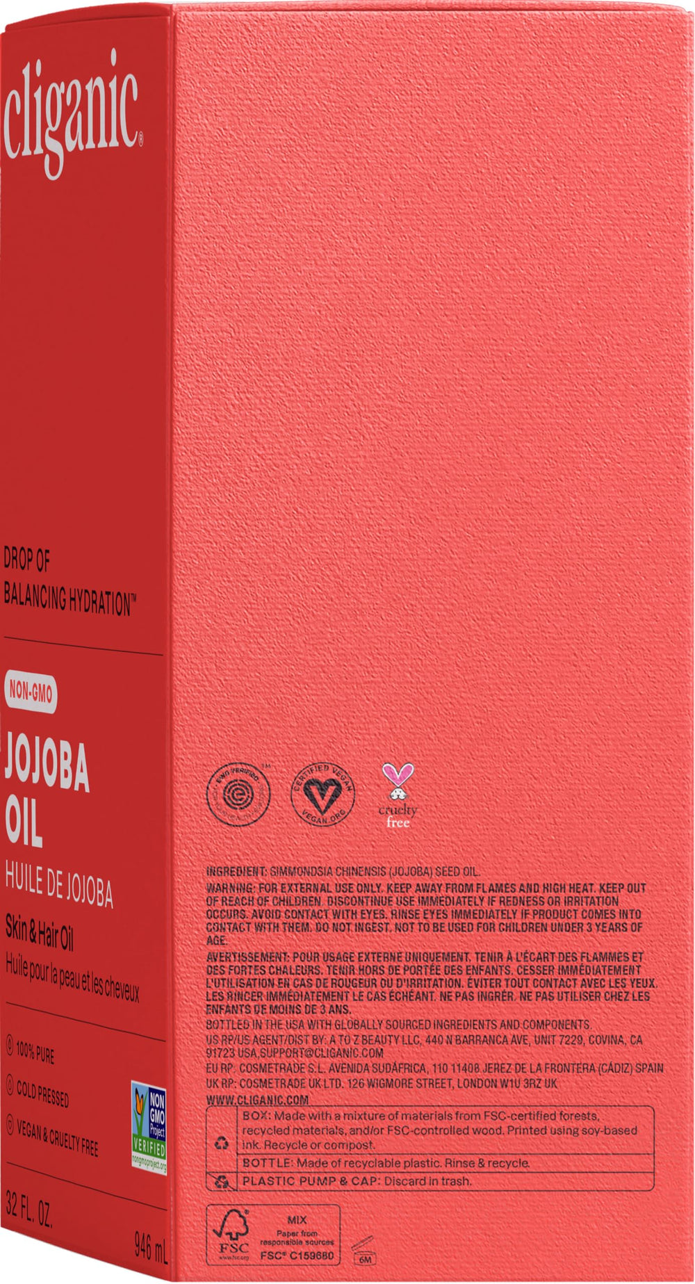 Cliganic jojoba oil vegan cruelty-free option for everyday skincare routines