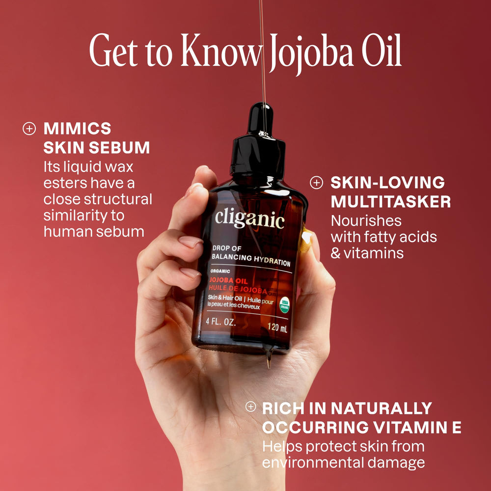 Cliganic Jojoba Oil sustainably sourced and minimally processed for purity