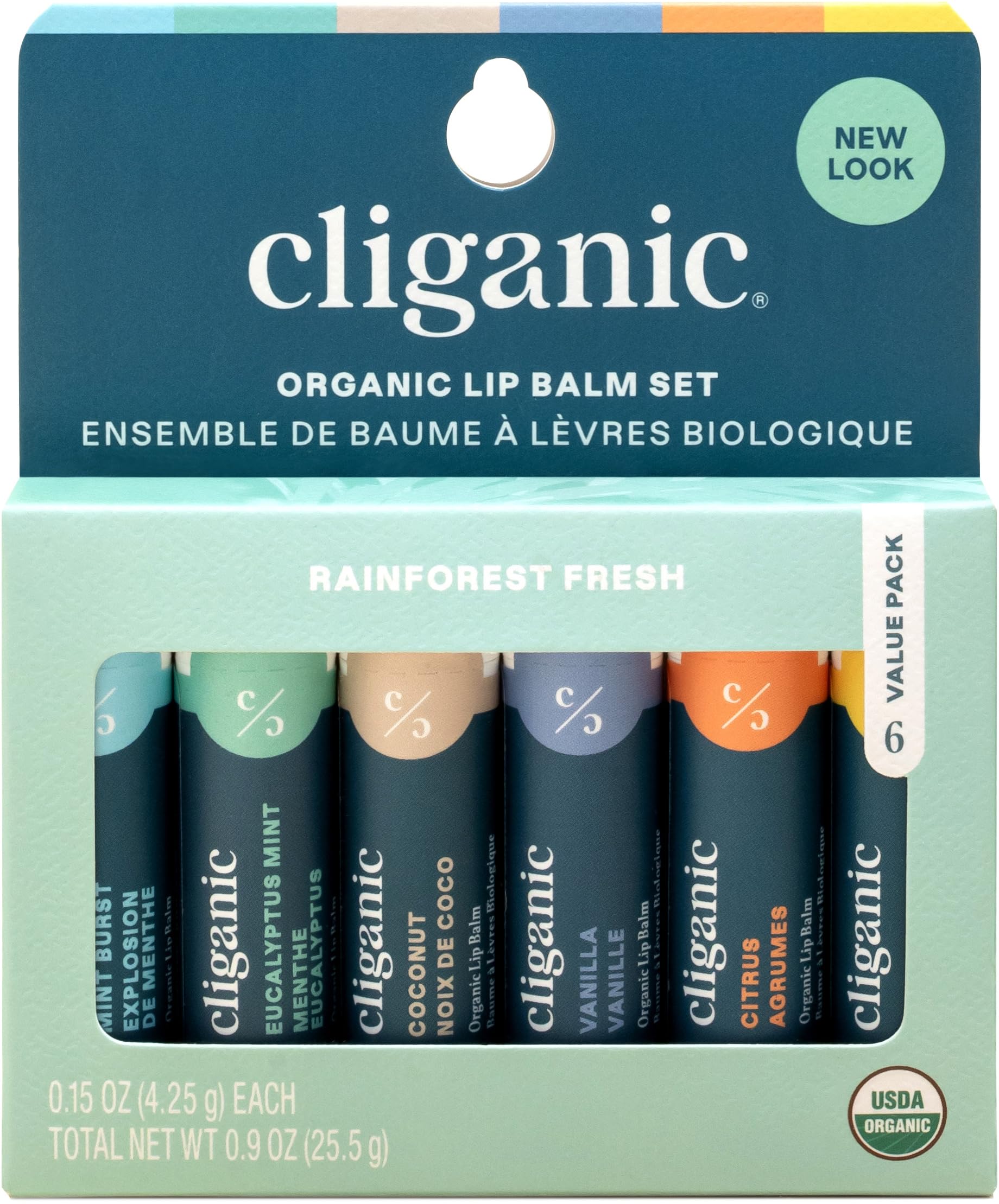 Cliganic lip balm Mint Burst close-up highlighting lasting hydration for dry lips.
