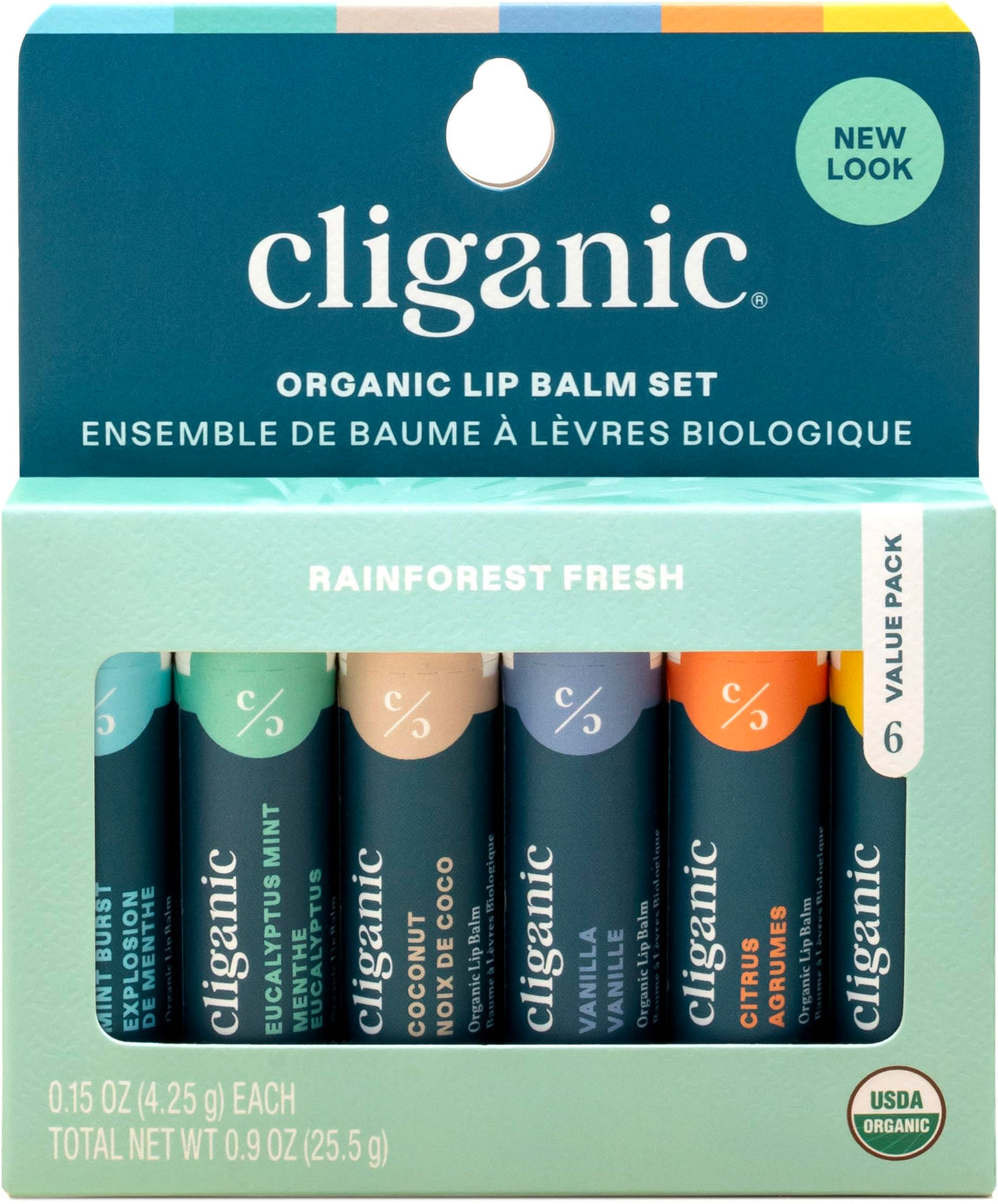 Cliganic lip balm Mint Burst close-up highlighting lasting hydration for dry lips.