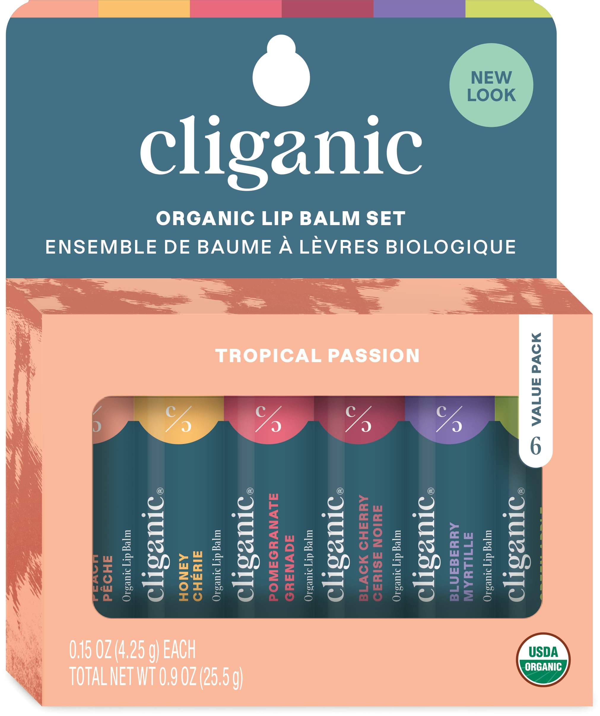 Cliganic Organic Lip Balm Set black cherry tube provides long-lasting moisture for dry lips.