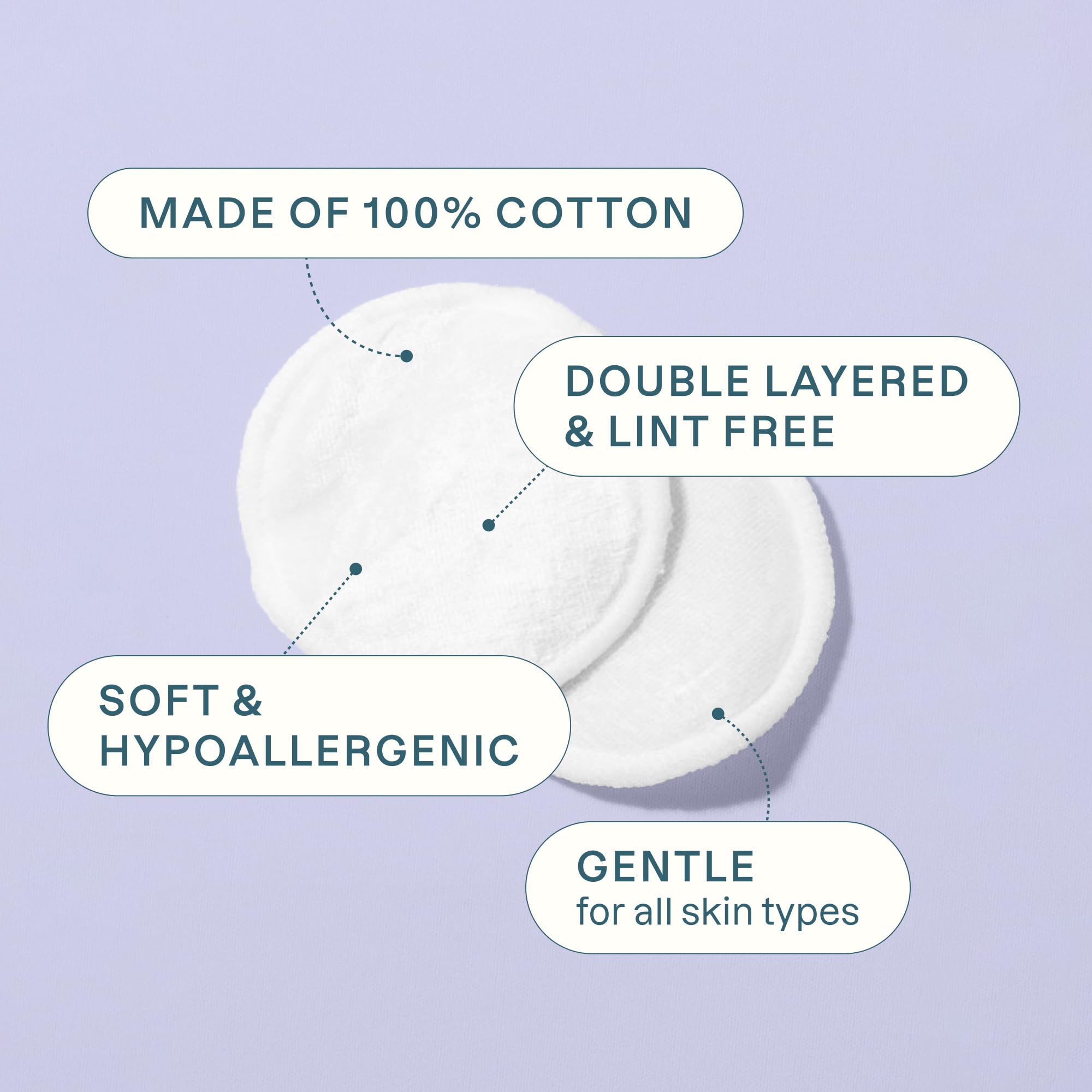 Cliganic Organic Cotton Rounds pure cotton texture for delicate skin
