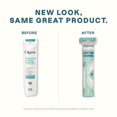 Cliganic Organic Cotton Rounds soft-face close-up for gentle cleansing