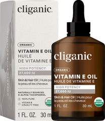 Cliganic Organic Pure Vitamin E Oil 1oz bottle – easy-squeeze bottle for nourishing skin