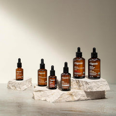 Cliganic Organic Vitamin E Oil label closeup emphasizes non-GMO, vegan, cruelty-free credentials