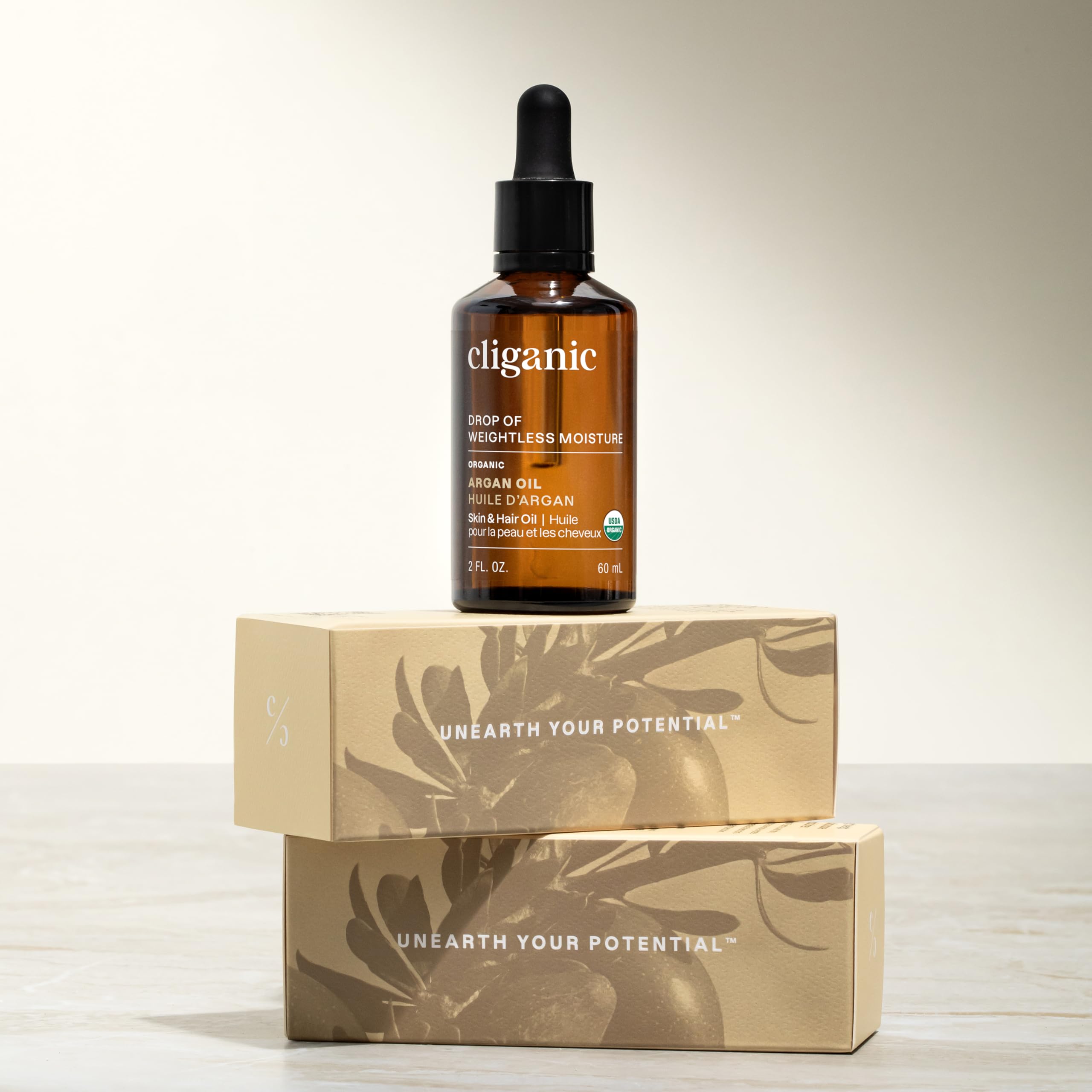 Cliganic origin Morocco logo indicates sustainably sourced argan oil from Morocco