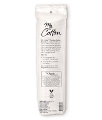 Cliganic Premium Cotton Rounds closeup-soft-cotton emphasizes lint-free plush texture.