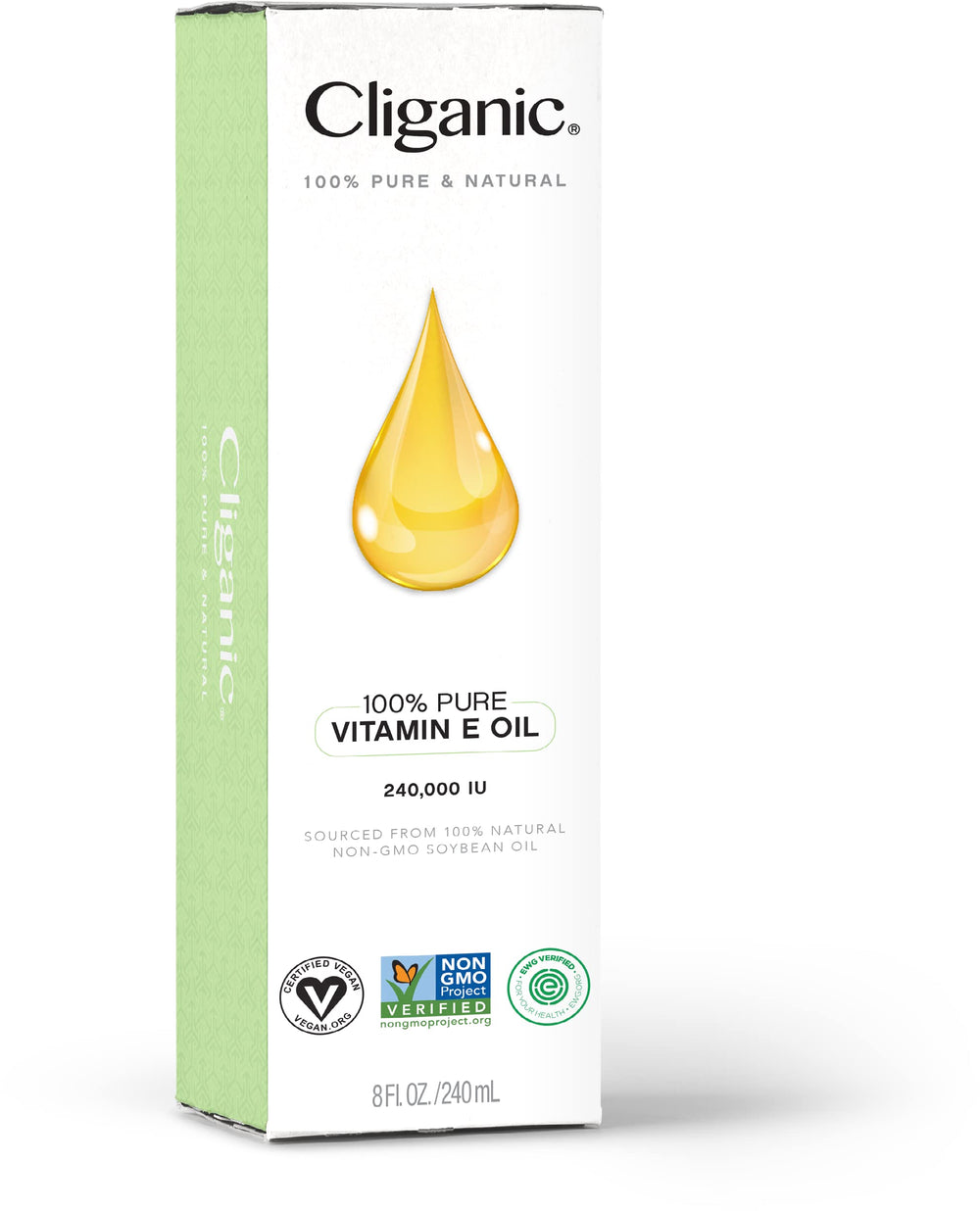 Cliganic vitamin E oil texture swatch reveals silky, lightweight feel