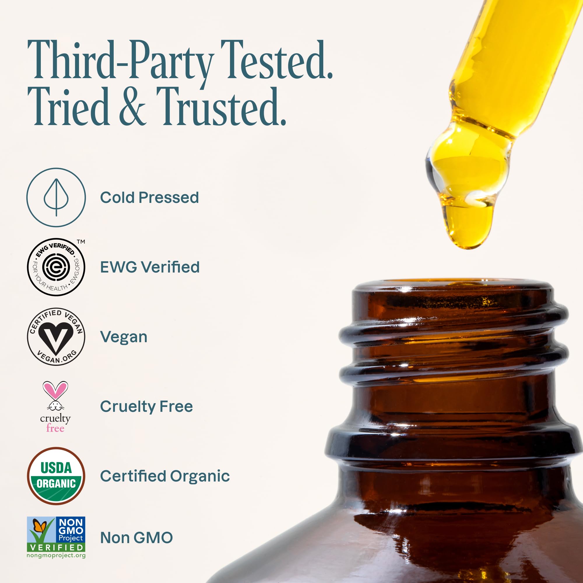 Cliganic non-GMO vegan cruelty-free rosehip oil ingredients label
