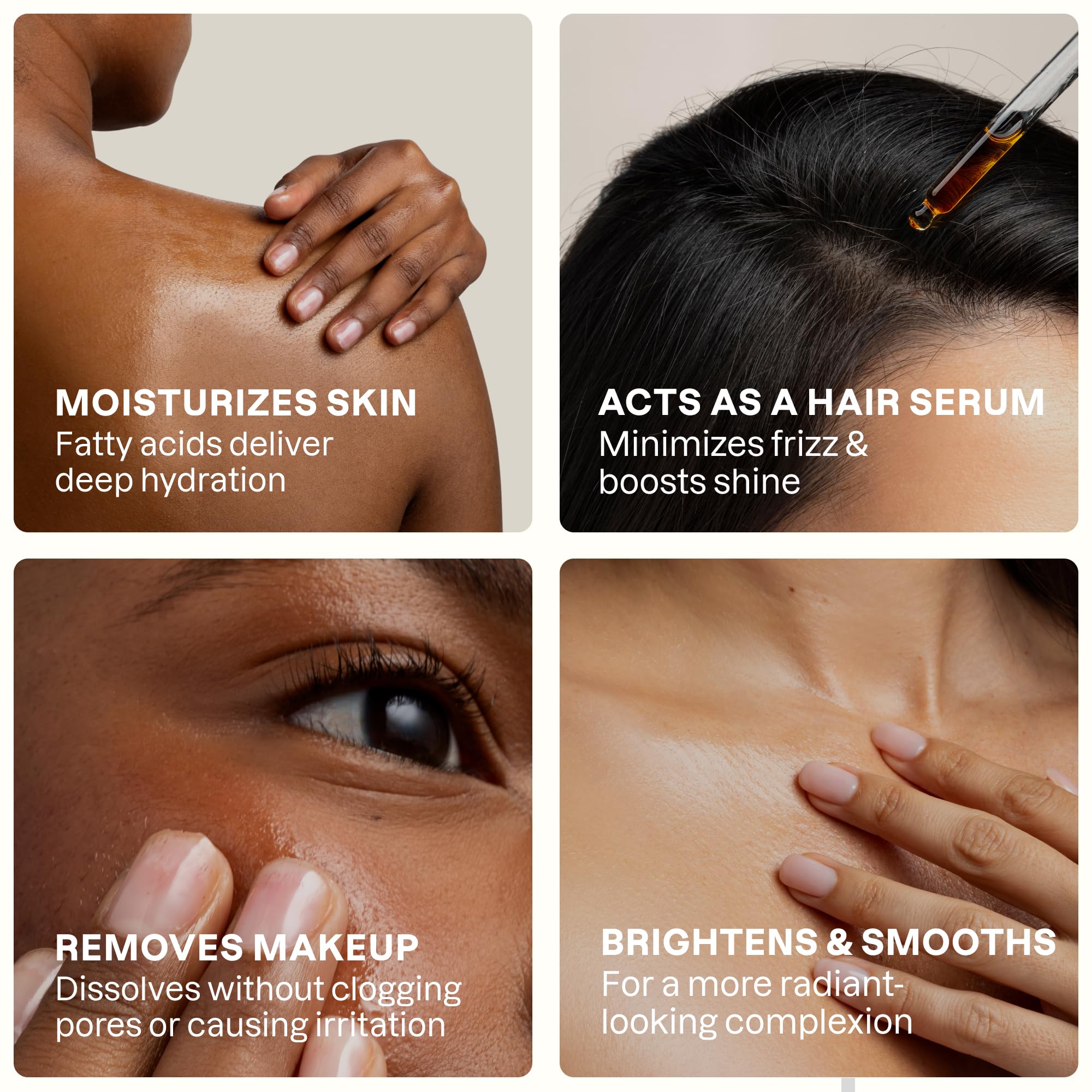 Cliganic Rosehip Oil on skin and nails illustrating multi-use hydration.