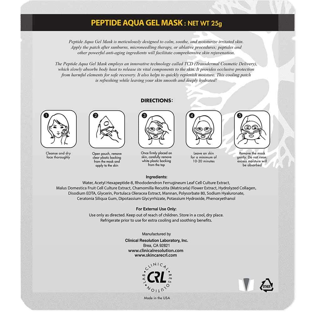 Clinical Resolution CRL Peptide Aqua Gel Mask vegan cruelty-free badge visible