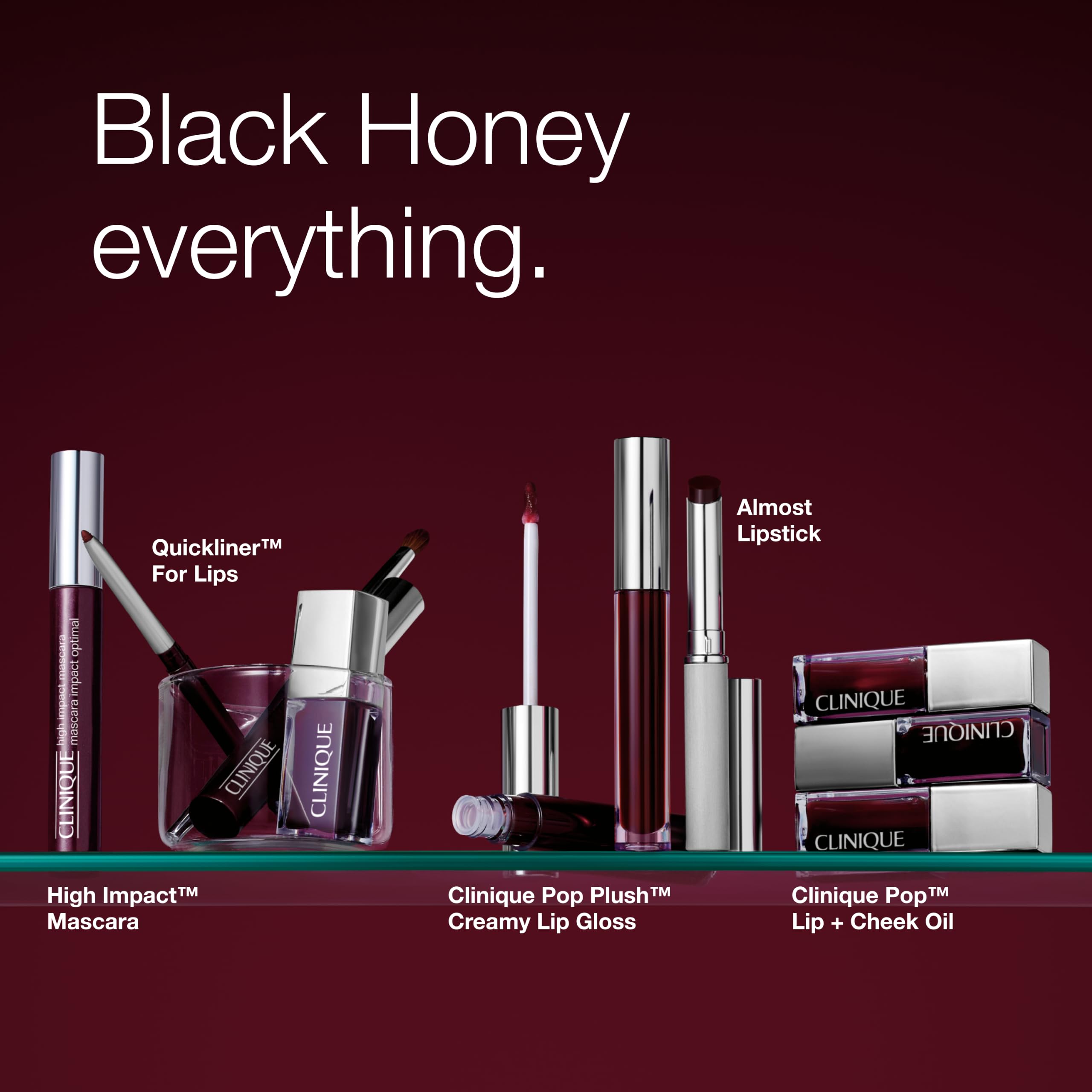 Clinique Black Honey inside a purse lifestyle shot for everyday portability benefit